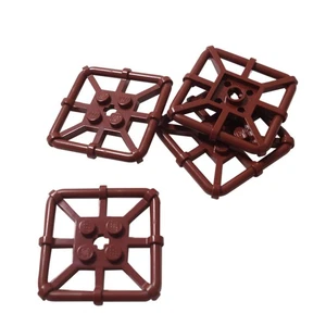 4 NEW LEGO Plate, Modified 2 x 2 with Bar Frame Square Reddish Brown - Picture 1 of 1