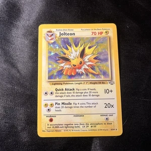 Pokémon TCG Jolteon Jungle 4/64 Holo Unlimited Holo Rare LP/MP SIEHE FOTOS - Bild 1 von 5