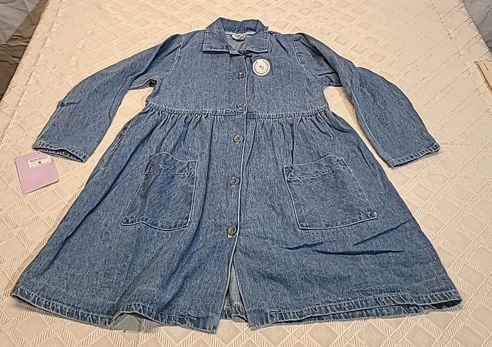 Vestido de mezclilla vintage MULBERRIBUSH L 6x para niñas manga larga vintage años 90 Foto 1 de 4