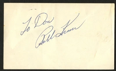 Ralph Kiner d2014 signed autograph Baseball HOF 3x5 Index Card PSA MC190 - Image 1 of 2