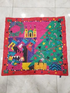Ginnie Johansen Designer Schal quadratisch Made in Japan Baumwolle 32x30 Nussknacker Geschenk - Bild 1 von 3