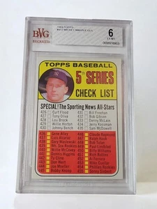 🔥1969 Topps # 412 Checklist Mickey Mantle New York Yankees BVG BECKETT 6 - Picture 1 of 2