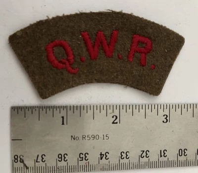 Rifles Westminster Queen’s título de hombro de tela original 16th London Regt Foto 1 de 2