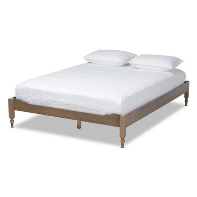 Baxton Studio Laure Mid-Century Wood Platform Full Bed in Weathered Gray Foto 1 de 4