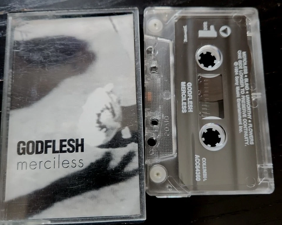 Godflesh - Merciless US orig' Earache/Columbia cassette Industrial promo - Image 1 of 1