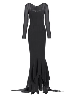 $5995 Dolce & Gabbana Women's Stretch Silk Gown Maxi Dress Grey Size 42 / US 6 - Image 1 of 4