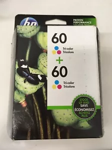 Confezione doppia tricolore originale OEM HP 60 nuova CZ072FN opzione 140 / scadenza 16/09 - Foto 1 di 2