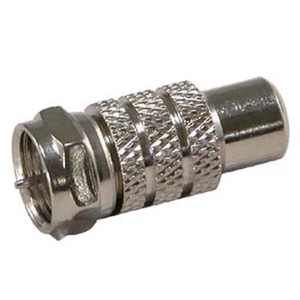 F Type Male to RCA Female Coax Coaxial Cable Adapter Connector Converter Nickel - Picture 1 of 1