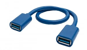 USB 3.0 Cable 30 CM Type A Socket To Socket Adapter IN Blue - Zdjęcie 1 z 4