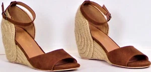 COCONUTS BY MATISSE size 8M HORIZON brown 2-strap wedge-heel espadrille sandals - Picture 1 of 14