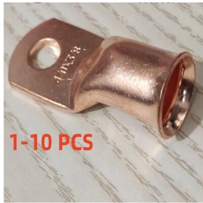 Battery Cable Lugs Purple Copper Connectors Terminals Ring 4/0AWG 3/8" 1-10pcs - Image 1 of 4