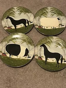 Vintage 2000 Warren Kimble by Sakura Animal Collezione Set 4 Maiali Cavallo Pecora - Foto 1 di 2