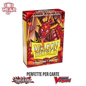 Dragon Shield Bustine Protettive Matte Sleeves Small Carte Yugioh Crimson Rosse