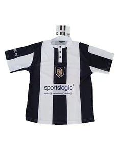 Logitog Notts County FC Boys Large  Football Shirt Short Sleeve Home - Picture 1 of 9