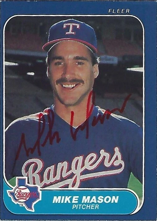  Autographed/Signed 1986 Fleer #565 Mike Mason Texas Rangers - Image 1 of 1