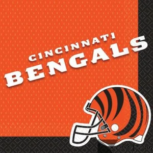 Servilletas cuadradas para almuerzo de fútbol americano de 2 capas de 13" de 13" amscan Cincinnati Bengals, 16 quilates,... - Imagen 1 de 1