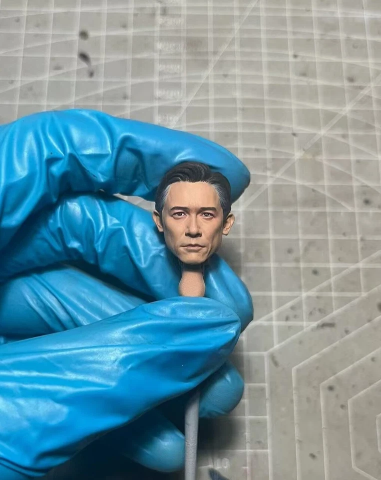 Cabeza tallada 1/12 pintada Tony Leung Chiu Wai Wen Wu apta para figura de acción de 6"" ML Foto 1 de 2