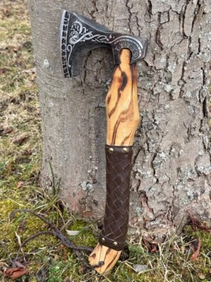 TATLA Handgemachte Wikinger Axt Beil Wurfäxte Eschenholz Gravur Chopper Axt Geschenke