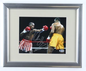 Sugar Ray Leonard & Tommy Hearns Signed 13x16 Framed Photo Display (Beckett COA) - Picture 1 of 6