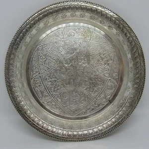 Piatto piccolo vintage egiziano argento sterling .900 1939-1940 - bellissimo! - Foto 1 di 8