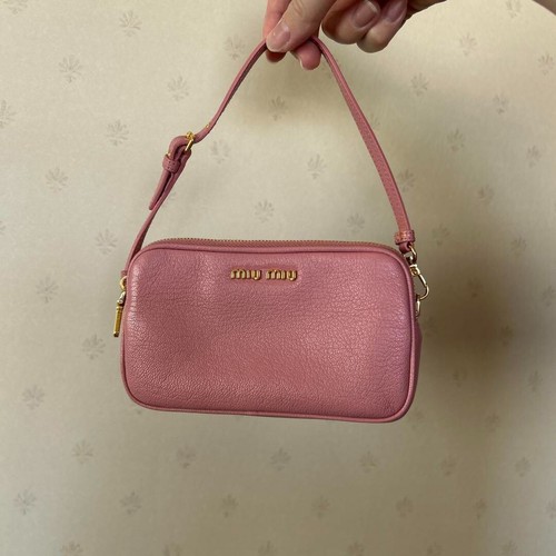 MIU MIU Borsa a mano Madras rosa mini borsa con marsupio accessori donna moda usata