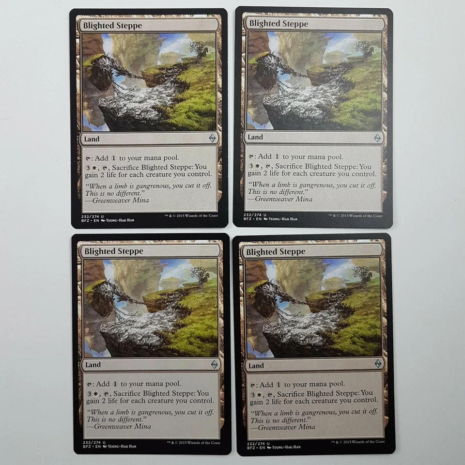 MTG Blighted Steppe x 4 Battle for Zendikar Uncommon UC Non Basic Land - Image 1 of 1