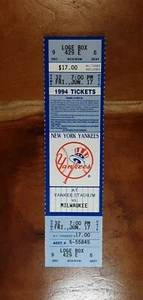 OJ Simpson White Bronco Chase 1994 New York Yankees Brewers Season Ticket MINT - Picture 1 of 12