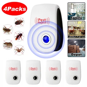 4Pack Ultrasonic Pest Reject Home Control Electronic Repellent Mice Rat Repeller - Picture 1 of 12