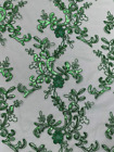 Kelly Green corded Floral lace with sequin Fabric Sold By Yard 52" Wide Elena