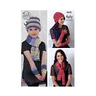 Knitting Pattern: Ladies and Girls Scarf, Hat and Wrist Warmers in 4Ply Yarn
