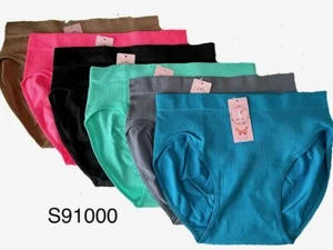 3-6 WOMEN Full BRIEFS Seamless MID RISE PANTIES UNDIES Underwear ONE SIZE 910000 - Picture 1 of 3