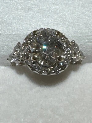 Diamond Engagement Ring Oval IGI Certified SI 1 2.2Ct lab created 14K White Gold - Image 1 of 4