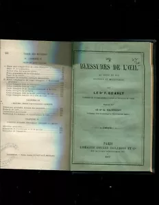 Arlt , Des blessures de l'oeil au point de vue pratique det médico-legal 1877 - Picture 1 of 5