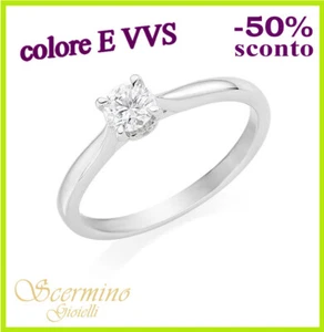 SOLITÄR RING 18K WEISSGOLD NATÜRLICHER DIAMANT UND VVS 0,35 ZERTIFIKAT - Bild 1 von 4