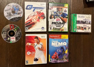 Lote 7 Videojuegos Nintendo Wii PS1 PS2 PS3 Xbox GT Pro Series Madden 13 activo + Foto 1 de 4