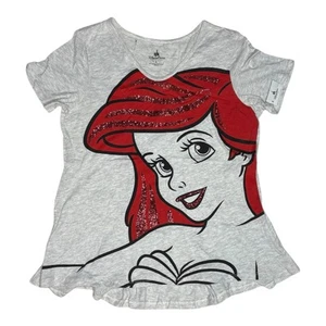 Little Mermaid Ariel Glitter Short Sleeve T Shirt Disney Parks Women's Large NWT - Picture 1 of 4