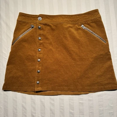 KUHL Streamline Corduroy Skirt Womens Size 10 Button Up 6191 Hike Trail Marigold Foto 1 de 4