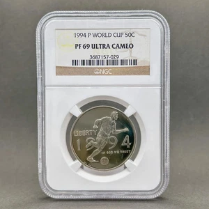 Estate Copper & Nickel 1994 P World Cup 50 Cent Coin NGC PF 69 Ultra Cameo - Picture 1 of 4