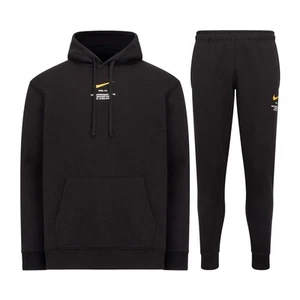 Nike Athletic Men's Pullover Hooded Graphic Tracksuit Set Black - Picture 1 of 9