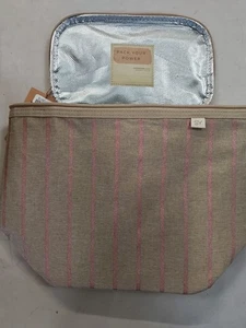 Nourish by SoYoung Insulated Lunch Bag work/school Rose Gold Pinstripe NWT - Picture 1 of 4