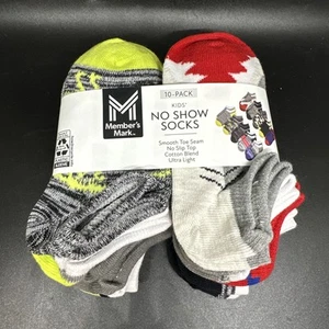 Nuevo con etiquetas Paquete de 10 calcetines Member's Mark para niños costura lisa sin mostrar talla pequeña 7-10 - Imagen 1 de 6