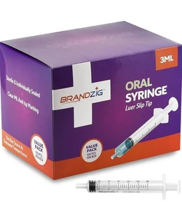 100 X 3ml - Luer Slip Tip No Needle Syringe - Picture 1 of 5