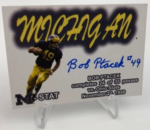 TK Legacy BOB PTACEK AUTO Card M-STAT RARE/100 ST22 QB 1958 MICHIGAN WOLVERINES - Picture 1 of 8