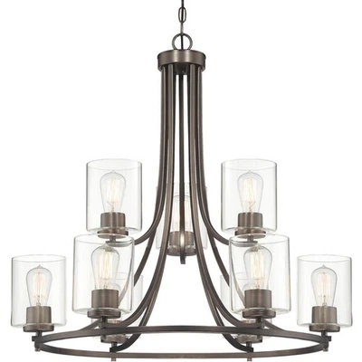 Lámpara de araña Designers Fountain 93089-SCB Liam cobre satinado bronce Foto 1 de 3