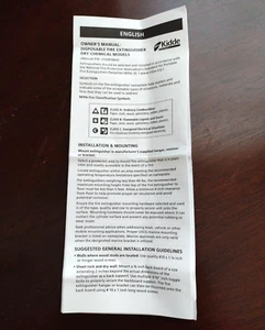 MANUAL DEL PROPIETARIO: EXTINTOR DESECHABLE MODELOS QUÍMICOS SECOS - Imagen 1 de 5