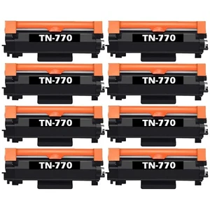 Paquete de 8 cartuchos de tóner TN770 para impresora MFC-L2750DW XL HL-L2370DW XL (negro) - Imagen 1 de 2