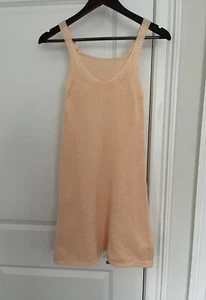 V-neck sleeveless knit dress Sz. XS peach NWOT - Picture 1 of 3
