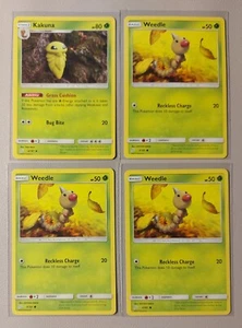 Kakuna 4/181 & 3x Weedle 3/181 Pokemon card SM Team Up NM - Picture 1 of 1