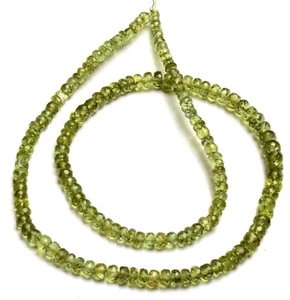 Piedras preciosas de apatita verde natural tamaño de 4 a 5 mm cuentas rondelle facetadas hilo de 16" - Imagen 1 de 5