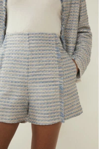 Pantalones Cortos Oasis Blue Tweed a Medida con Bolsillos Nuevos con Etiquetas PVP £49 Reino Unido 10! - Imagen 1 de 9